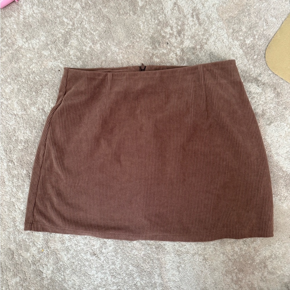 Brown Corduroy Women's Skirt